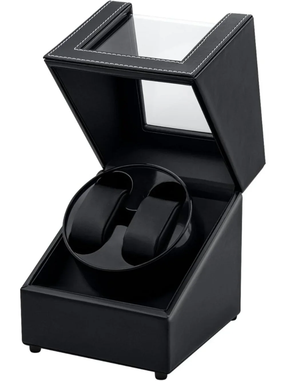 Double Automatic Watch Winder Box with Quiet Motor, 2 Slots for Display